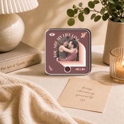 Customisable Musical Fridge Magnet with Photo, Song and Audio Message, Romantic Gift for Couples, Him or Her Memorable Photo Frame Home Decor Rechargeable Speaker
